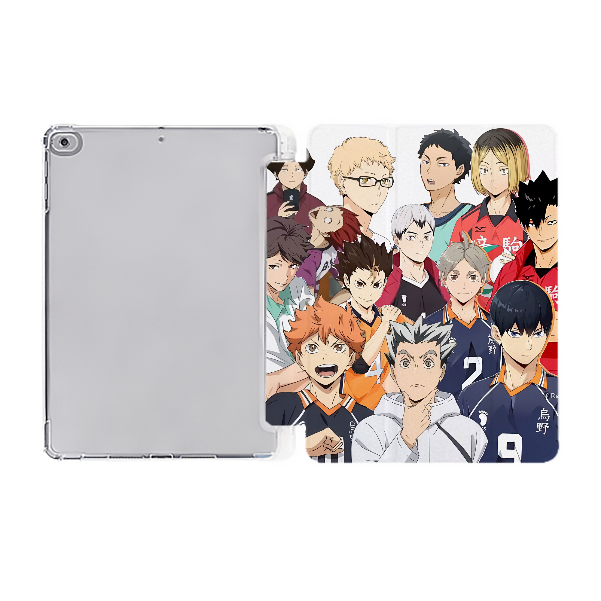 （画像用） ハイキュー!! Haikyu!! IPad ケース ペン収納付き 三つ折りスタンド PUレザー×シリコン 対応機種9.5/10.5/10.9インチ